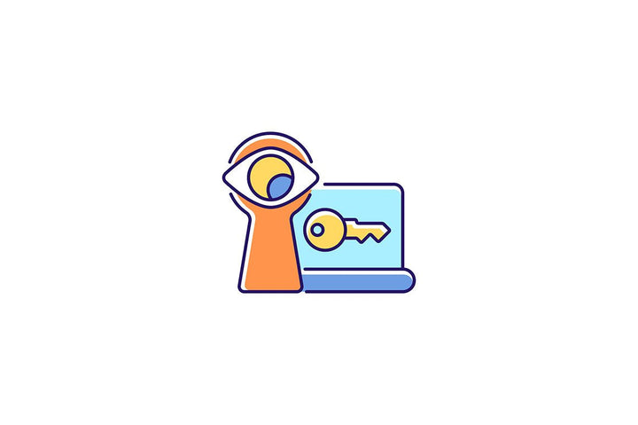 Password management RGB color icons set