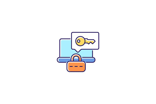 Password management RGB color icons set