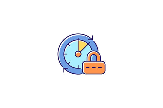 Password management RGB color icons set