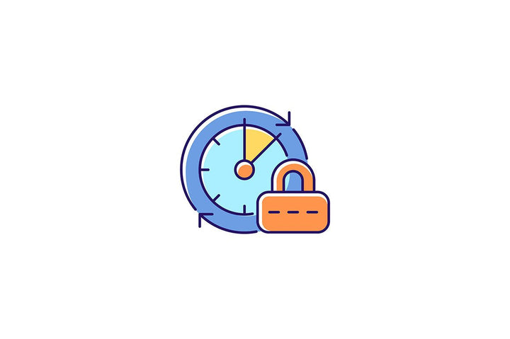 Password management RGB color icons set