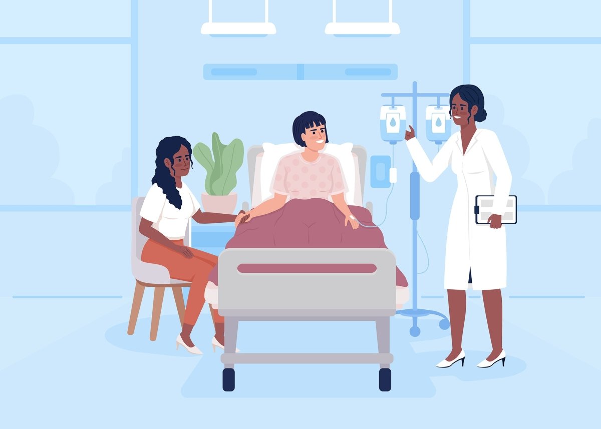Patients examination in hospital flat color vector illustrations set