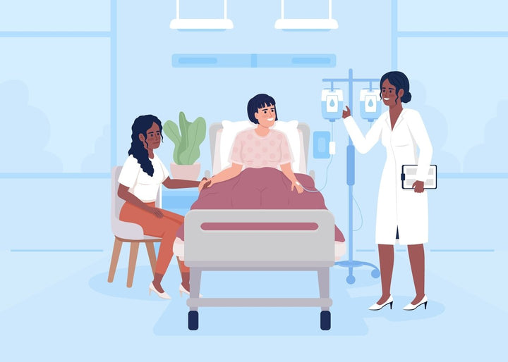 Patients examination in hospital flat color vector illustrations set