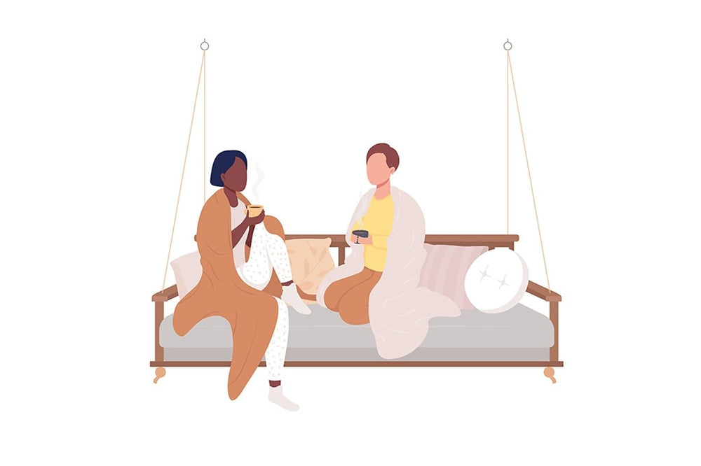 People at home semi flat color vector characters set