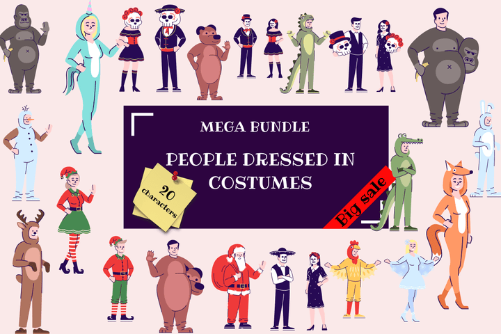 People in festive costumes bundle