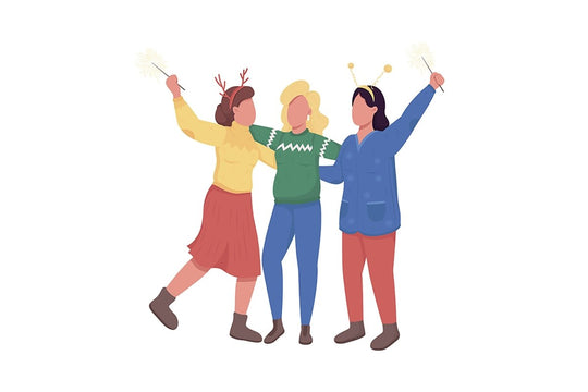People on winter flat color vector character bundle