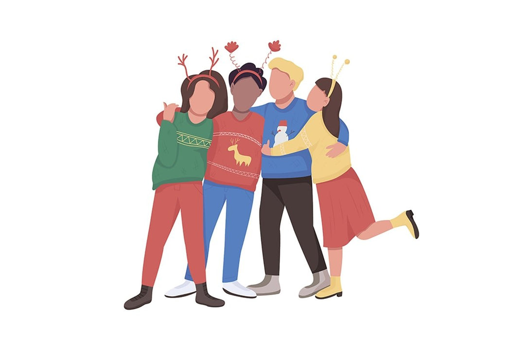 People on winter flat color vector character bundle