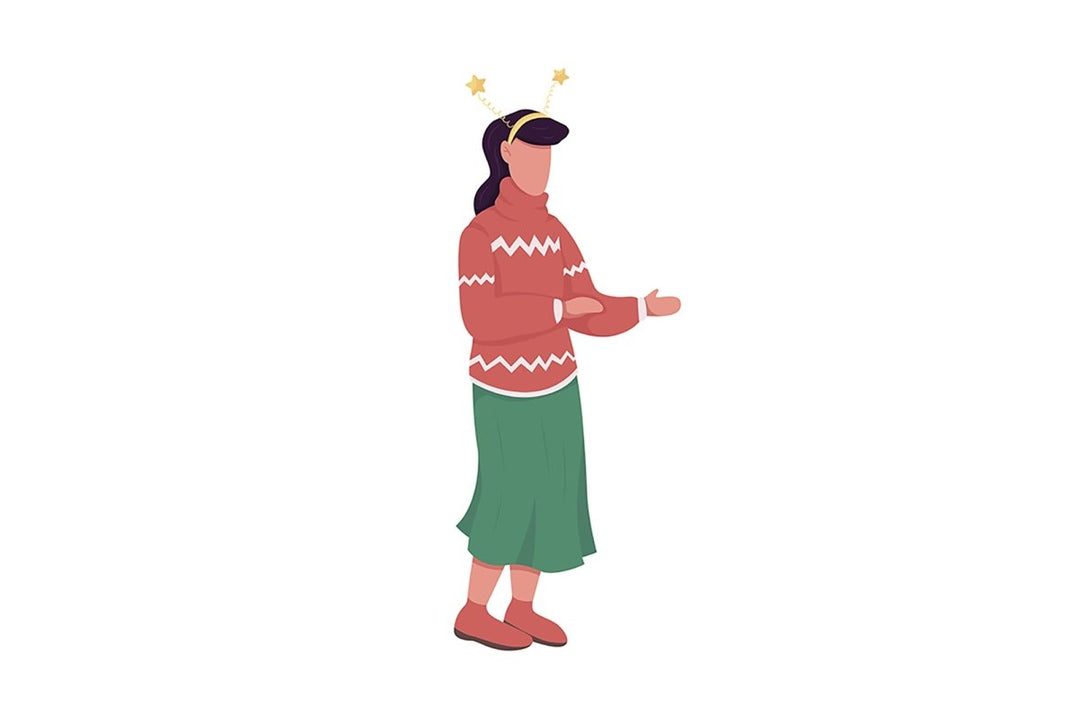 People on winter flat color vector character bundle