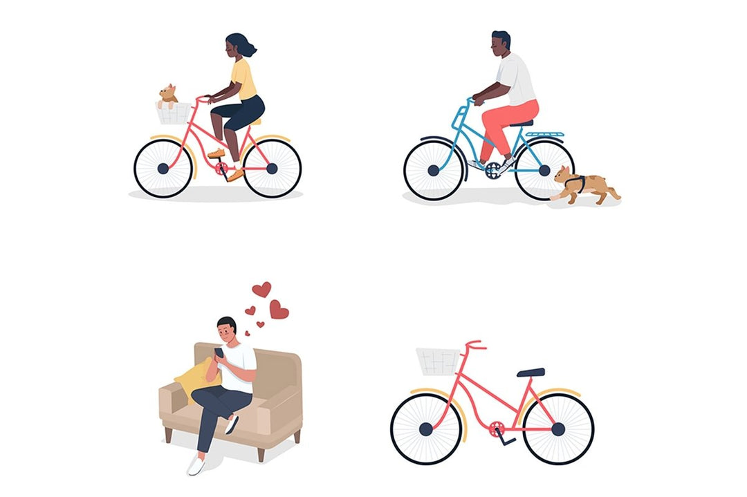 People pastime flat color vector faceless characters set