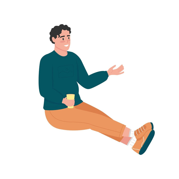 People relaxing outdoors flat color vector faceless characters set