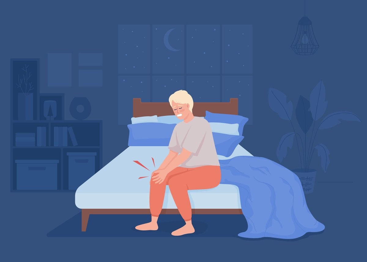 People suffering from leg pain flat color vector illustrations set
