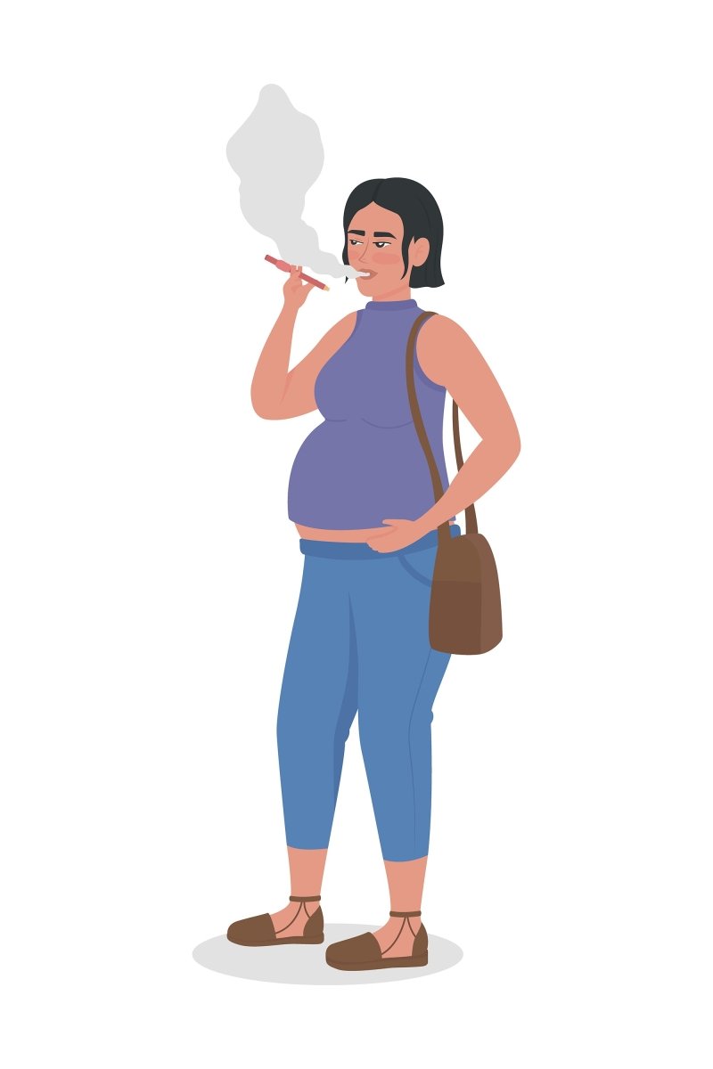 People with bad habits flat color vector faceless, detailed character set