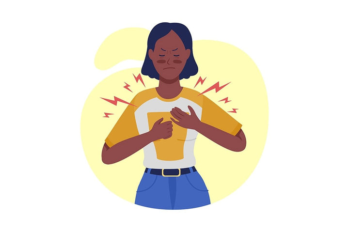 People with covid complications semi flat color vector character set