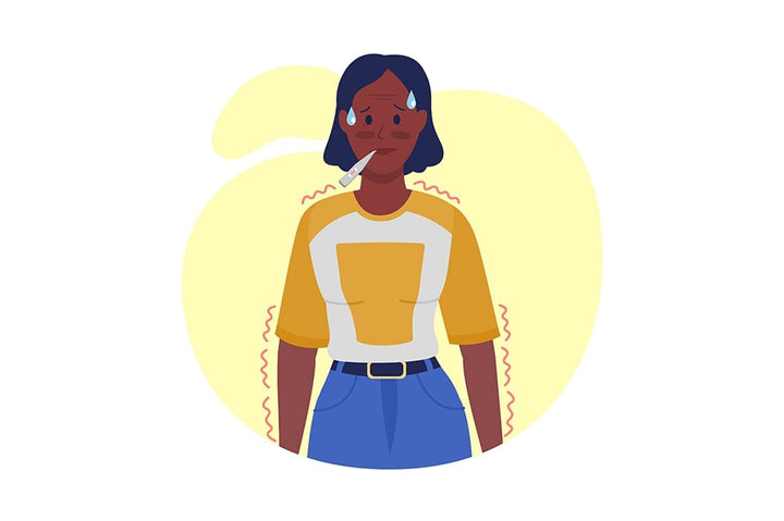 People with post covid syndrome semi flat color vector character set