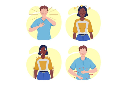 People with post covid syndrome semi flat color vector character set
