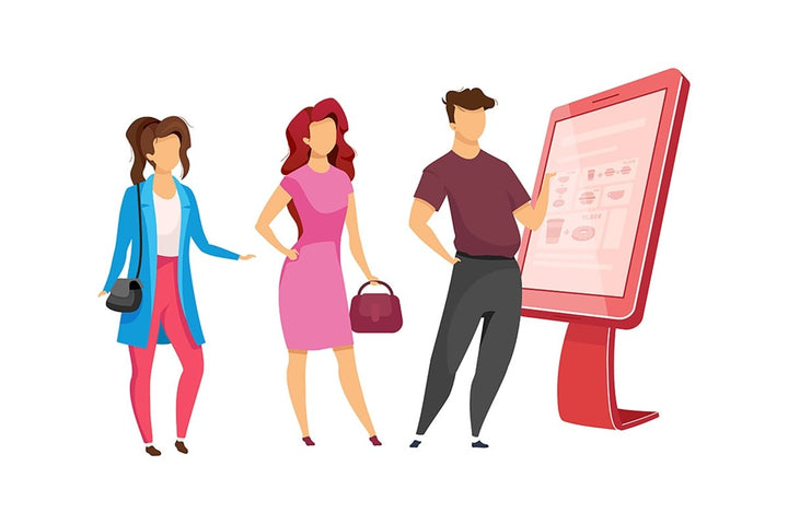 People with terminal service vector character bundle