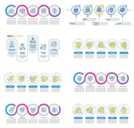 Personal brand tasks vector infographic template bundle