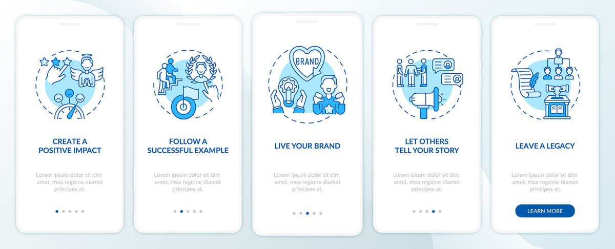 Personal branding mobile app page screen bundle
