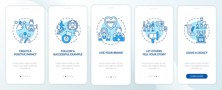 Personal branding mobile app page screen bundle
