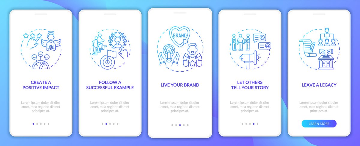 Personal branding mobile app page screen bundle
