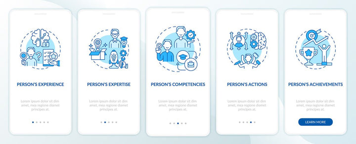 Personal branding mobile app page screen bundle