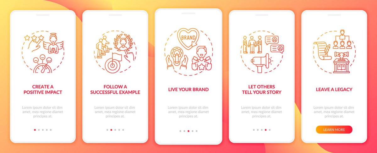 Personal branding mobile app page screen bundle