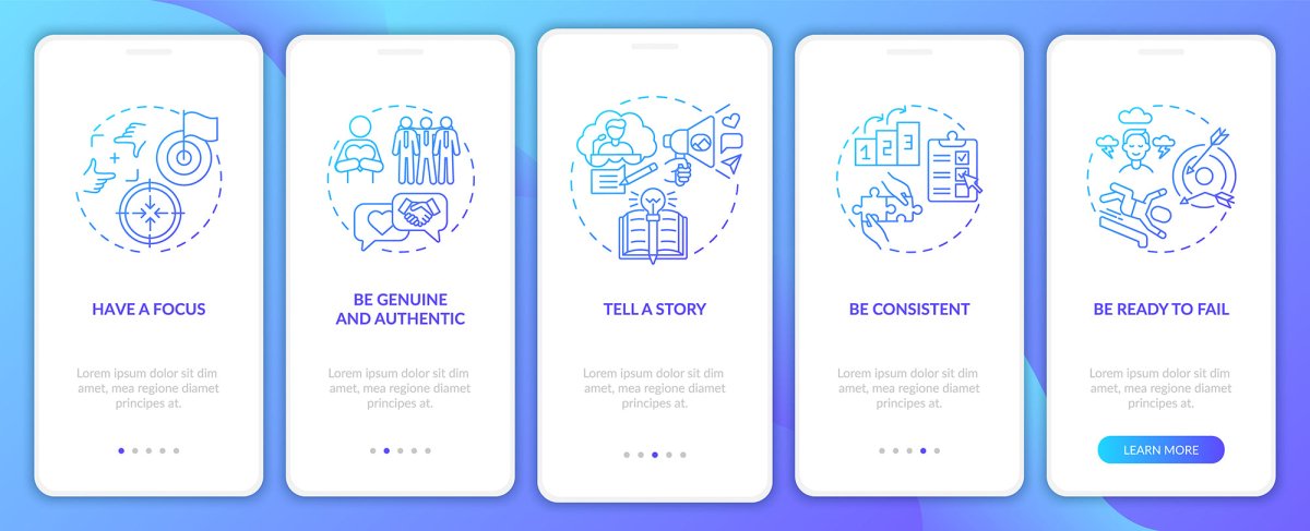 Personal branding mobile app page screen bundle