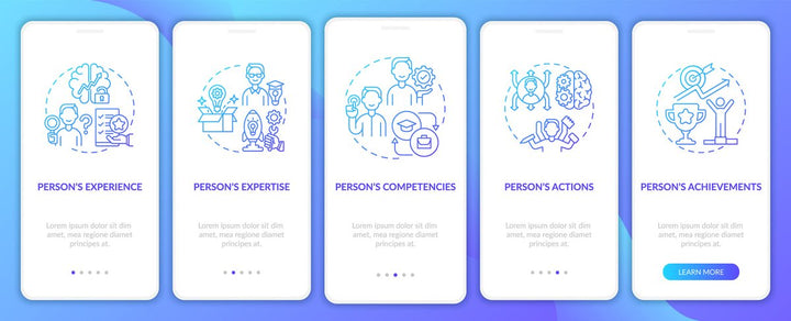 Personal branding mobile app page screen bundle
