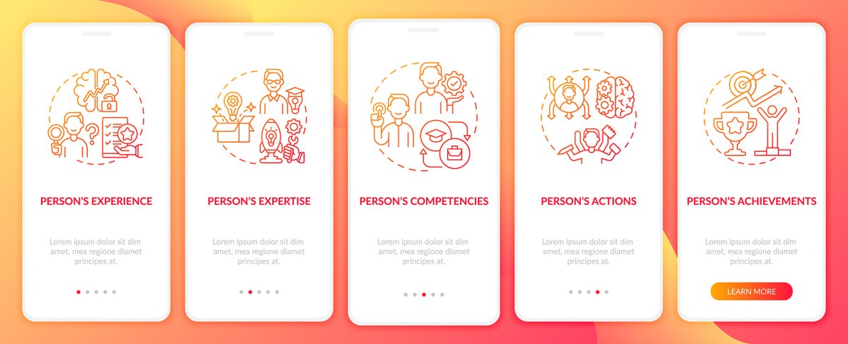 Personal branding mobile app page screen bundle