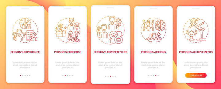 Personal branding mobile app page screen bundle