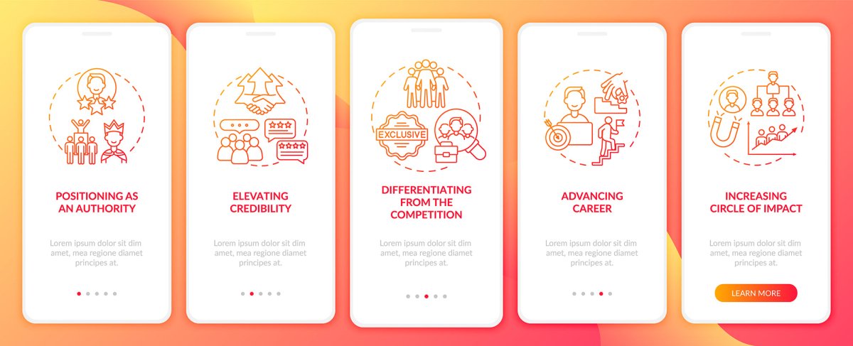 Personal branding mobile app page screen bundle