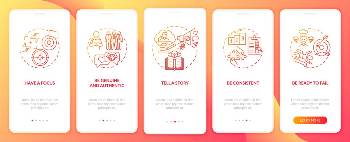 Personal branding mobile app page screen bundle