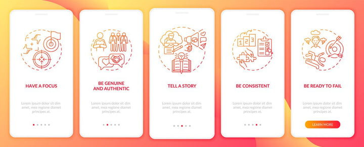Personal branding mobile app page screen bundle