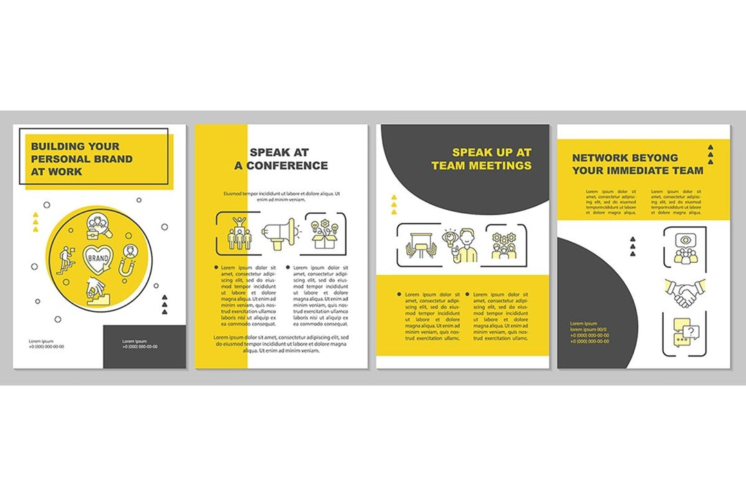 Personal branding strategy tips brochure template set