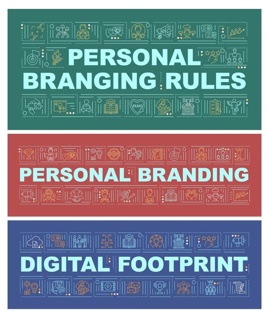 Personal branding word concepts banner set
