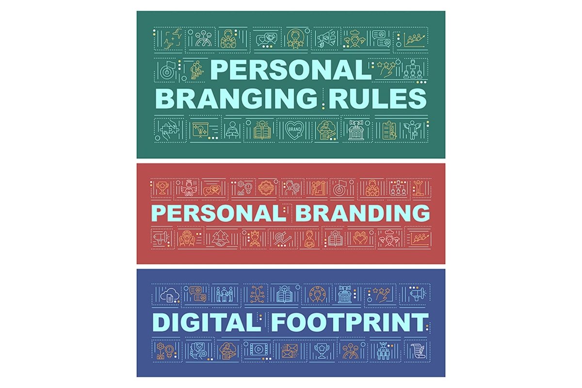 Personal branding word concepts banner set