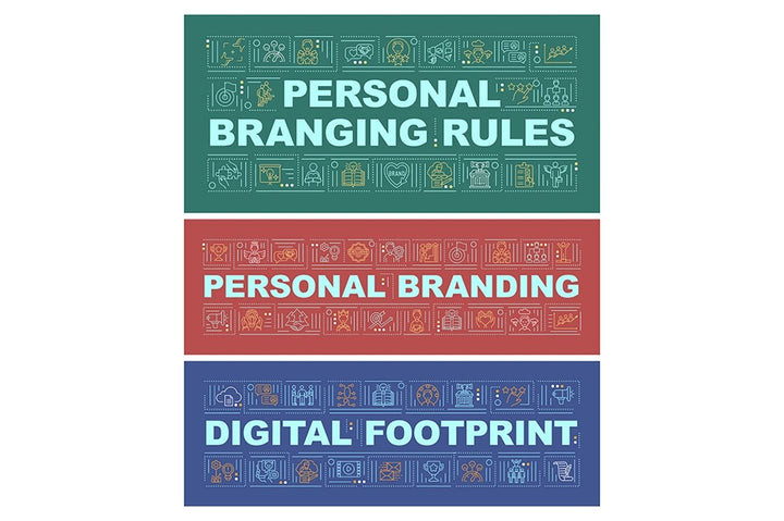 Personal branding word concepts banner set