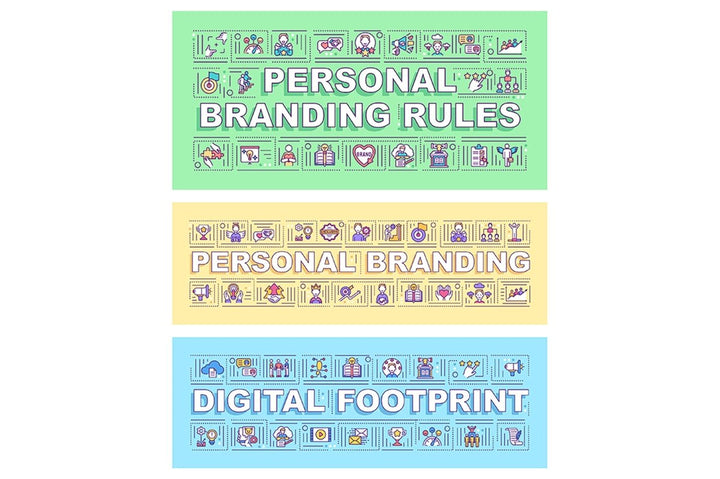 Personal branding word concepts banner set