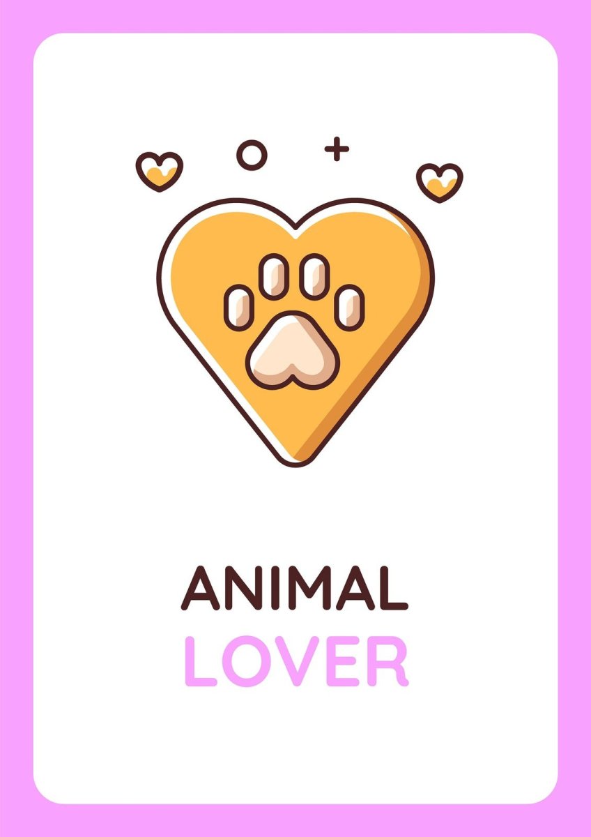 Pet lovers community greeting card with color icon element set