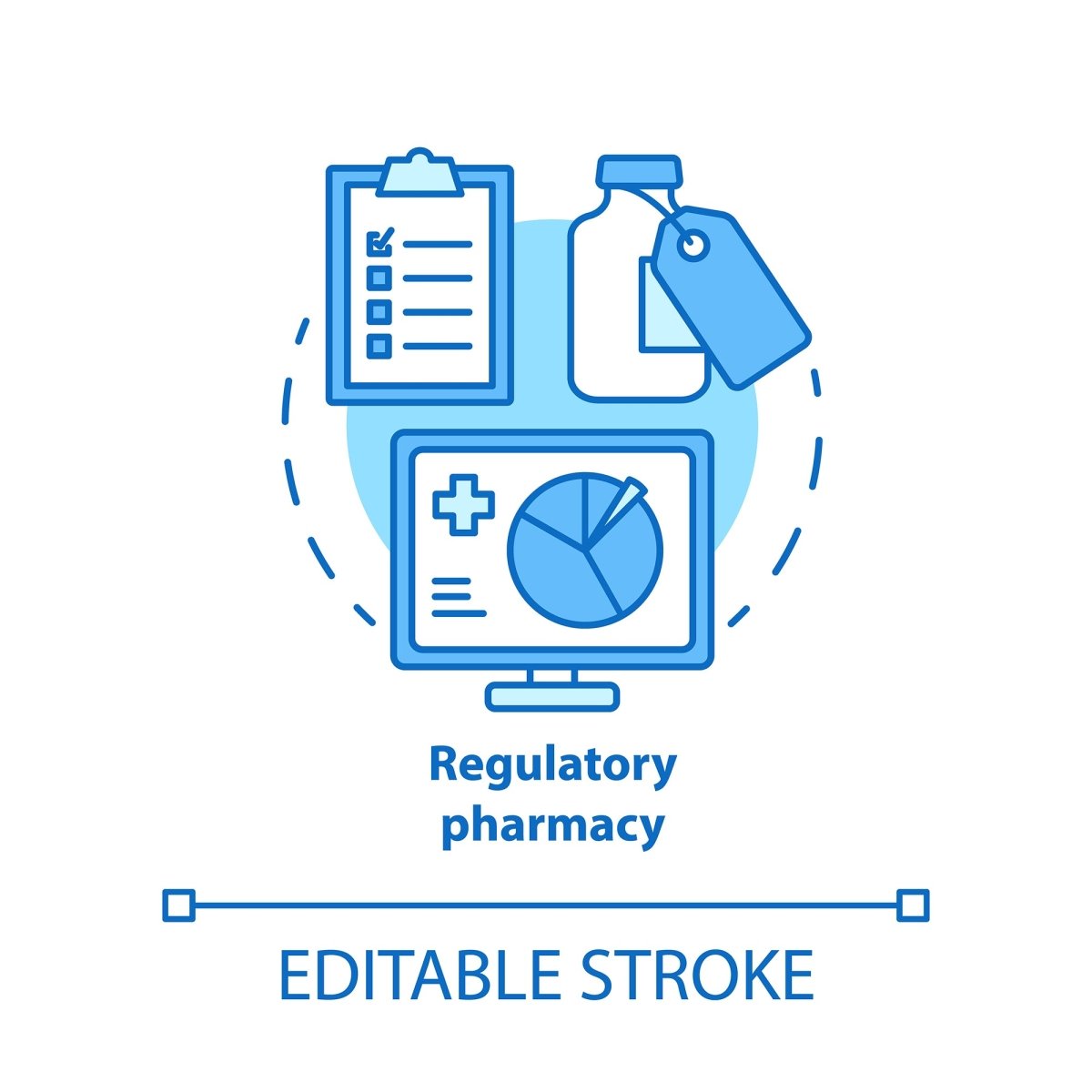 Pharmacy concept icons bundle