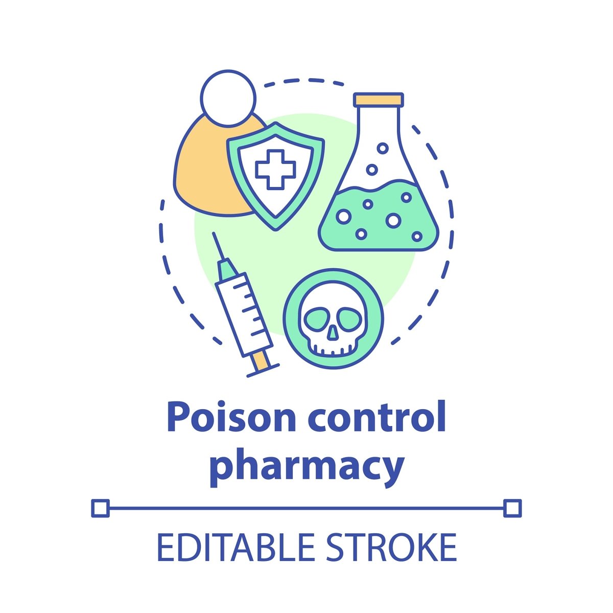 Pharmacy concept icons bundle