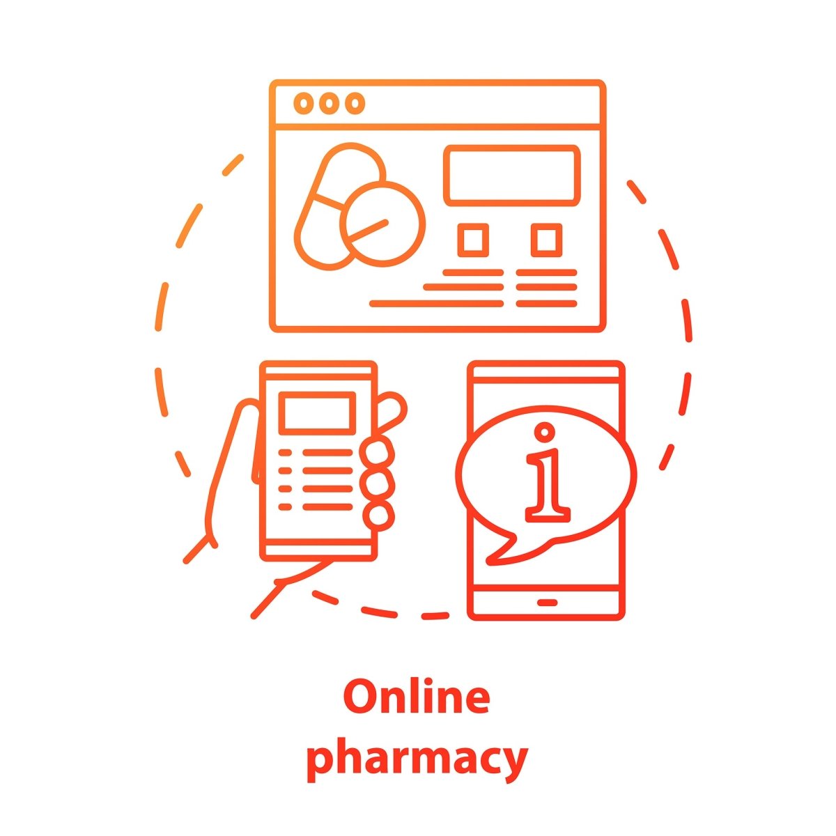 Pharmacy concept icons bundle