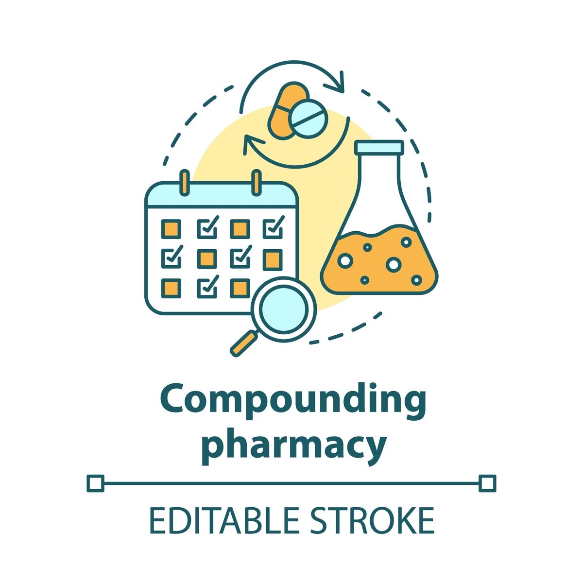 Pharmacy concept icons bundle