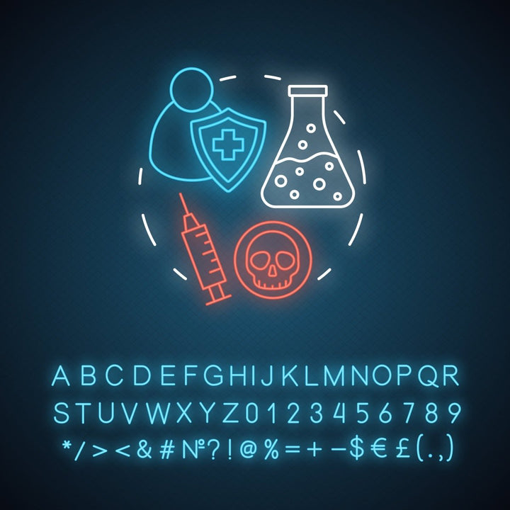 Pharmacy neon light concept icon bundle