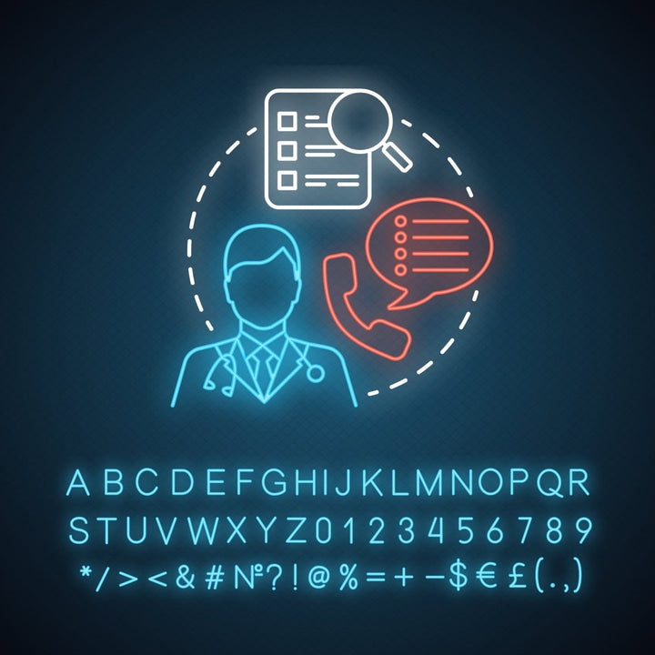 Pharmacy neon light concept icon bundle