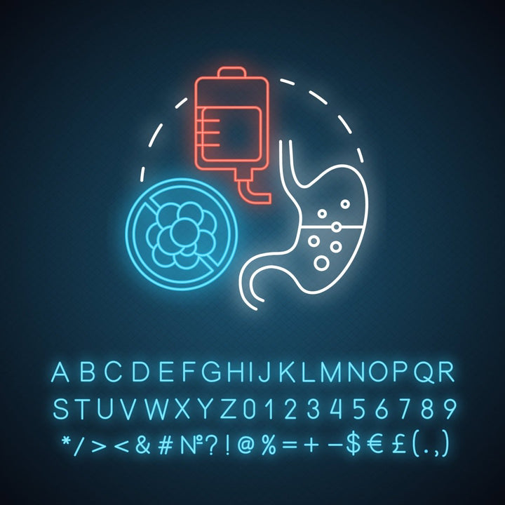 Pharmacy neon light concept icon bundle