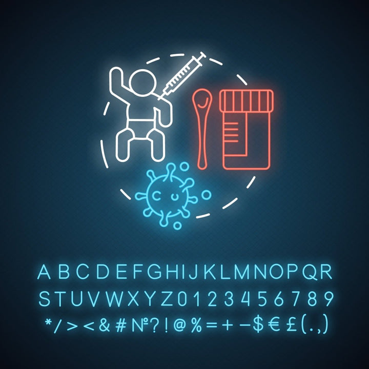 Pharmacy neon light concept icon bundle