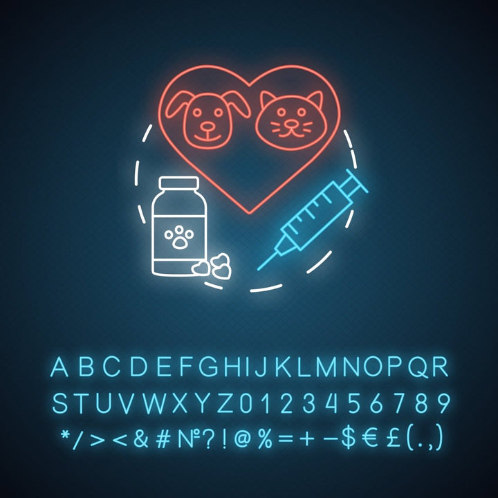 Pharmacy neon light concept icon bundle