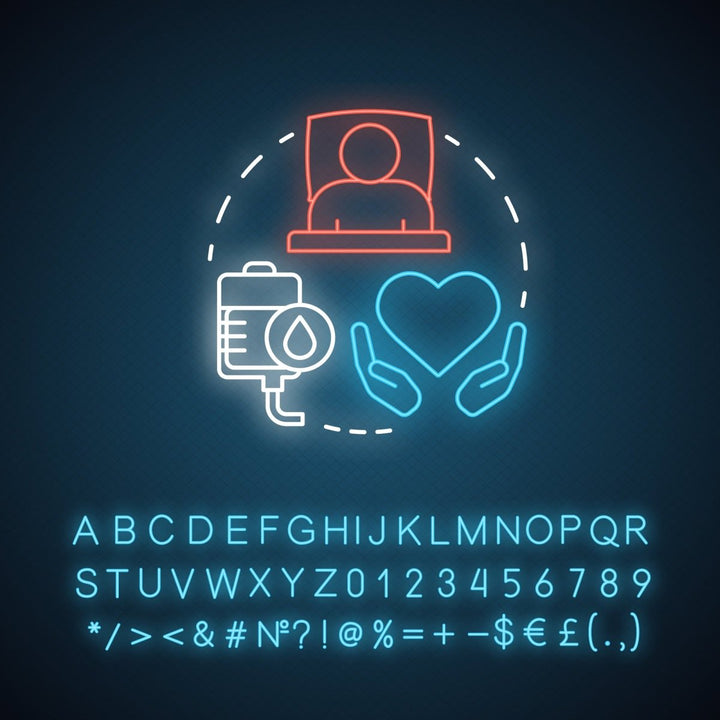 Pharmacy neon light concept icon bundle