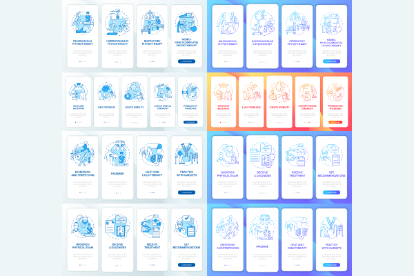 Physiotherapy App Page Screen Bundle