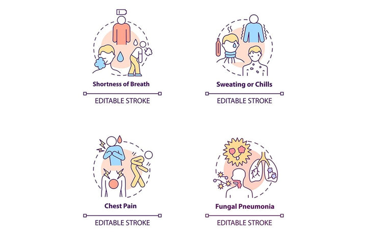 Pneumonia concept icons bundle